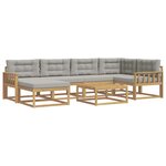 vidaXL Ensemble de canapés d'extérieur 7 pc Blanc et gris clair