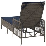 vidaXL Chaise longue Grise PE Rattan 157 x 55 x 92 cm Pliable