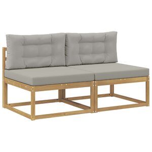 vidaXL 2 Pièce Sofa de milieu extérieur Polyester Blanc