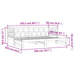 vidaXL Lit de jour avec lit gigogne blanc 80x200 cm bois de pin massif