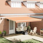 vidaXL Auvent Rétractable Manuel avec LED Jaune et Orange 450x350 cm