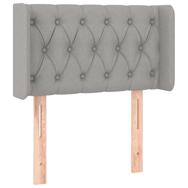 vidaXL Tête de lit avec oreilles Gris clair 83x16x78/88 cm Tissu