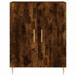 vidaXL Buffet haut Chêne fumé 69 5x34x180 cm Bois d'ingénierie