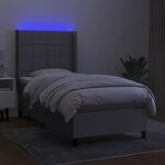 vidaXL Sommier à lattes de lit matelas LED Gris clair 100x200 cm Tissu
