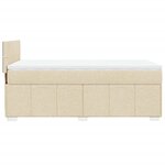 vidaXL Sommier à lattes de lit avec matelas Crème 80x200 cm Tissu