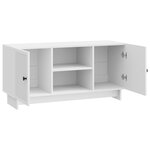vidaXL Meuble TV 102 x 34 5 x 50 cm Blanc brillant Bois d'ingénierie