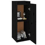 vidaXL Armoire murale noir 30x30x80 cm Bois de pin massif