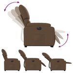 vidaXL Fauteuil inclinable électrique marron tissu