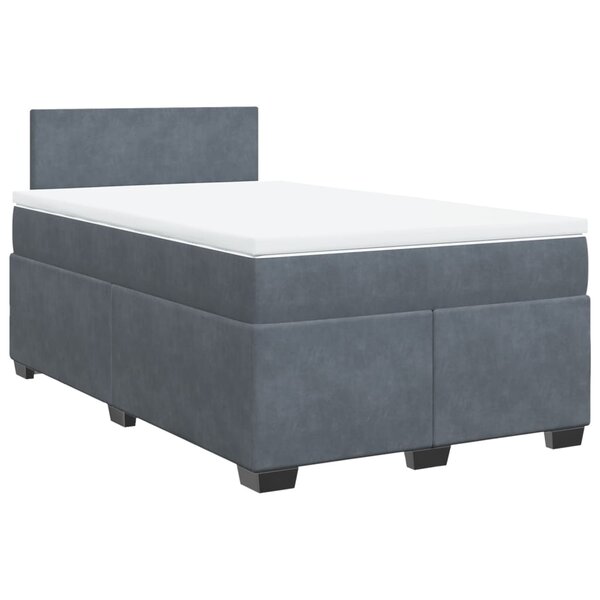 vidaXL Sommier à lattes de lit et matelas gris foncé 120x190cm velours