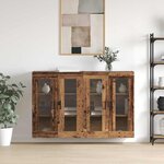 vidaXL Armoires Murailles 2 Pièces Bois ancien 69 5 x 34 x 90 cm