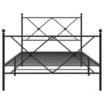 vidaXL Cadre de lit métal sans matelas avec pied de lit noir 107x203cm