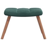 vidaXL Chaise de relaxation avec repose-pied Vert foncé Velours