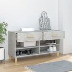 vidaXL Armoire à chaussures Gris béton 102x35x55 cm Bois d'ingénierie