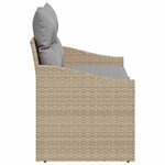 vidaXL Canapé de jardin avec coussin Beige 123 x 62 x 69 cm polyrotin
