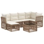 vidaXL Ensemble de canapé de jardin 7 Pièces Beige polyrotin