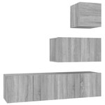 vidaXL Ensemble de meubles TV 4 Pièces Sonoma gris Bois d'ingénierie
