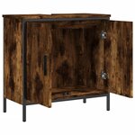 vidaXL Armoire lavabo de salle de bain chêne fumé 60x30x60 cm