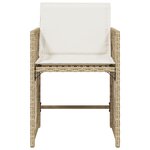 vidaXL Chaises de jardin avec coussins lot de 4 beige résine tressée