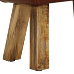 vidaXL Banc saut de cheval 38 cm marron cuir véritable et manguier