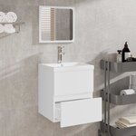 vidaXL Armoire de salle de bain avec miroir blanc bois d'ingénierie