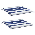vidaXL Coussins de chaise de jardin lot de 2 50x50x4 cm tissu