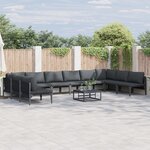 vidaXL Ensemble de canapé de jardin 10 Pièces Anthracite Acier