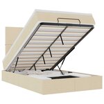 vidaXL Cadre de lit ottoman avec matelas crème 120x200cm tissu