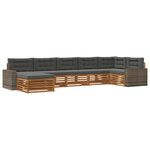 vidaXL Ensemble de canapés d'extérieur 7 pc Naturel et Anthracite