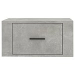 vidaXL Table de chevet murale Gris béton 50x36x25 cm