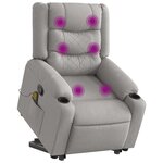 vidaXL Fauteuil de massage inclinable gris nuage tissu