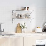 vidaXL Étagères murales 2 Pièces 75x30 cm argenté acier inoxydable