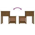 vidaXL Table de chevet Marron miel 79 5x38x65 5 cm Bois de pin massif