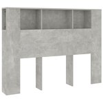 vidaXL Armoire de tête de lit Gris béton 140x18 5x104 5 cm
