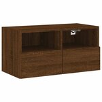 vidaXL Meuble TV mural chêne marron 60x30x30 cm bois d'ingénierie
