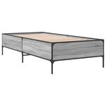 vidaXL Cadre de lit sonoma gris 90x190 cm bois d'ingénierie et métal
