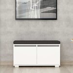 Homemania armoire à chaussures et pouf drago 80x35x42 cm blanc et noir