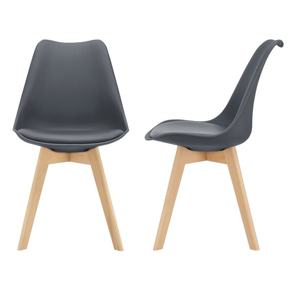 lot de 2 chaises siège de salle à manger scandinave cuisine plastique synthétique gris 03_0002770