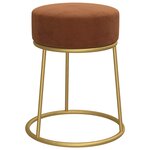 vidaXL Tabouret rond Marron Velours
