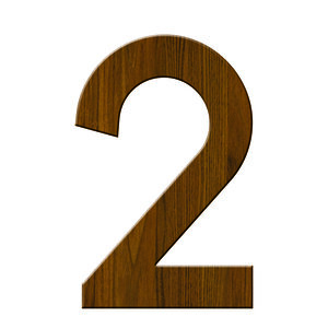 Numéro 2-Numéro adhésif pour boîtes aux lettres - Vinyle épais texturé, hauteur 50 mm - Bois Miel