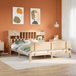vidaXL Lit bibliothèque sans matelas 180x200 cm bois massif de pin