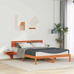 vidaXL Cadre de lit avec tables de chevet avec tête de lit Marron cire