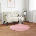 vidaXL Tapis en Fourrure Synthétique de Lapin Olite Rose Ø 120 cm