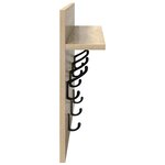 vidaXL Porte-manteau mural avec étagère Montage mural avec stockage Chêne sonoma 60 x 40 x 12 cm