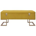 Banc banquette avec compartiment de rangement 105 cm moutarde velours 02_0021244