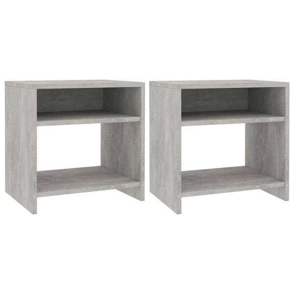 vidaXL Tables de chevet 2 Pièces Gris béton 40x30x40 cm Bois d'ingénierie