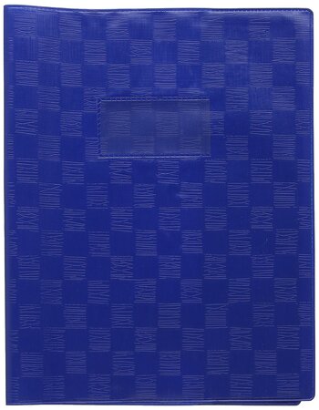 Protège-cahier Madras PVC 22/100e Avec Rabat Marque page 17x22 bleu CALLIGRAPHE