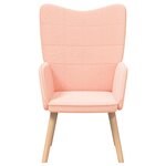 Chaise relaxante vidaXL en tissu curly rose
