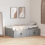 vidaXL Cadre de lit avec rangement Sonoma gris 75 x 190 cm