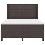 vidaXL Lit à ressorts avec matelas Marron foncé 160 x 200 cm tissu