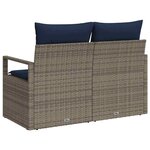 vidaXL Canapé de jardin avec coussin 120 x 62 x 69 cm polyrotin